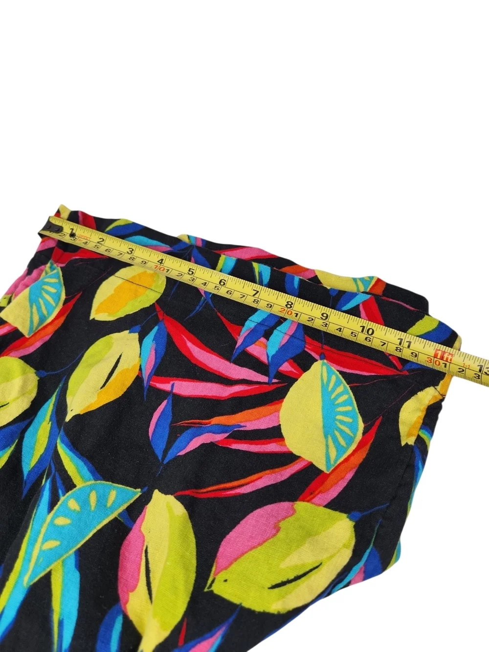 Tabitha Brown for Target Linen Blend Tropical Wide Leg Pants Medium Resort Lemon - Picture 15 of 16